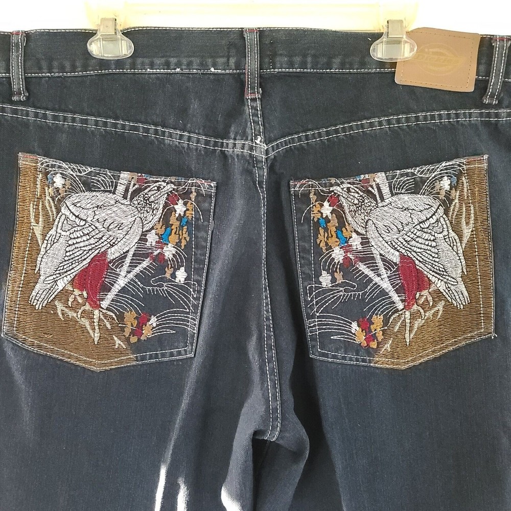 Dickies Vintage embroidered Denim skater hiphop Streetwear Shorts Men's Size 38